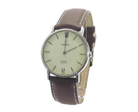 Eterna Seville Quartz stainless steel gentleman's wristwatch, case no. 717 6106 41, 32mm