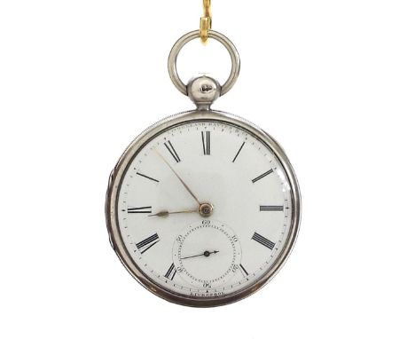 Irish silver fusee lever pocket watch, Chester 1837, signed Henry Nolan, Athlone, no. 562, engraved balance cock and dial pla