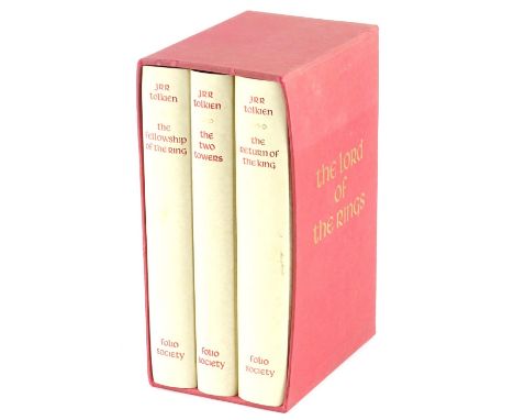 Three folio society volumes of The Fellowship Of The Ring, Two towers and The Return Of The king, by Tolkein JRR.
