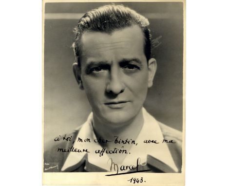 PAGNOL MARCEL: (1895-1974) French Filmmaker, Novelist & Playwright. An excellent vintage signed and inscribed 9 x 11.5 photog