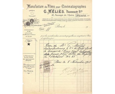 MELIES GEORGES : (1861-1938) French Film Director, a Pioneer of cinema and Innovator in the use of special effects. Rare D.S.