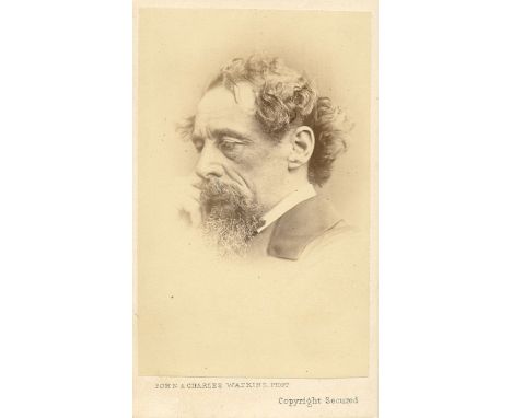 DICKENS CHARLES: (1812-1870) English Novelist. An excellent vintage unsigned carte-de-visite photograph, the sepia image prin