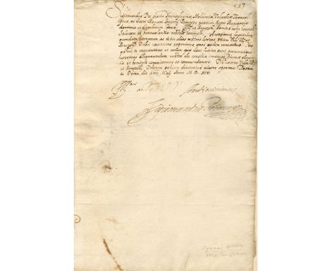 BATHORY SIGISMUND: (1573-1613) Prince of Transylvania. Rare L.S., `Sigismundus Princeps´, one page, folio, Dena, 18th May 159