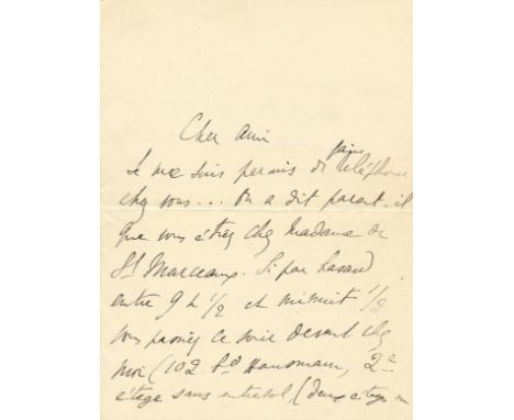 PROUST MARCEL: (1871-1922) French Novelist and Essayist. Best known for his major novel A la Recherche du Temps Perdu (`In se