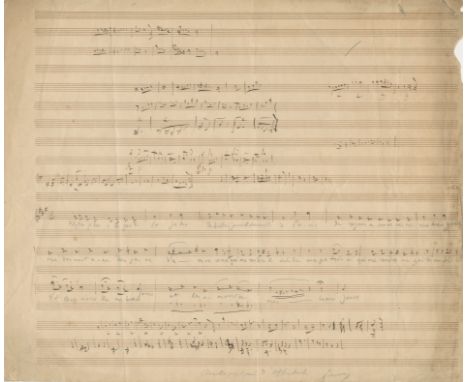 OFFENBACH JACQUES: (1819-1880) German-born French Composer. An excellent Autograph Musical Manuscript, one page, oblong folio