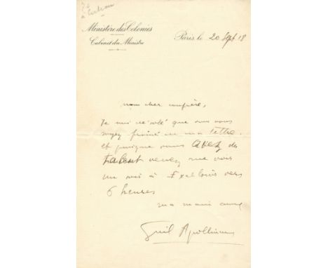APOLLINAIRE GUILLAUME: (1880-1918) French Poet, Playwright and Novelist. One of the forefathers of Surrealism, Apollinaire is