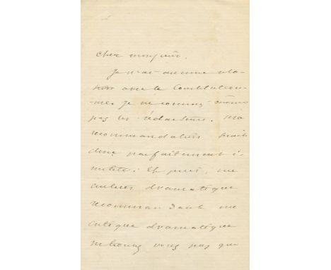 DUMAS ALEXANDRE: Fils (1824-1895) French Author and Dramatist. A.L.S., A. Dumas, four pages, 8vo, Paris, n.d.,1870, to Camill