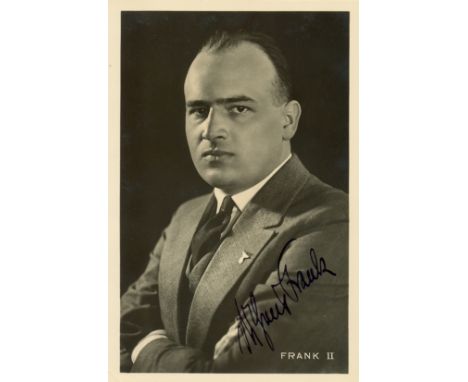 FRANK HANS: (1900-1946) German Lawyer who worked for the Nazi Party and as Hitler´s personal lawyer. He was appointed Nazi Ch