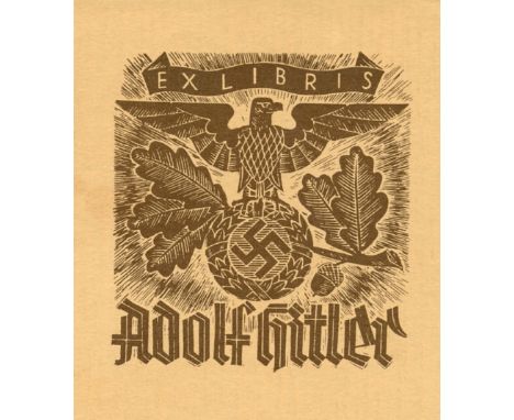 [HITLER ADOLF]: (1889-1945) Fuhrer of the Third Reich 1934-45. An Adolf Hitler's original personal unused printed 12mo bookpl