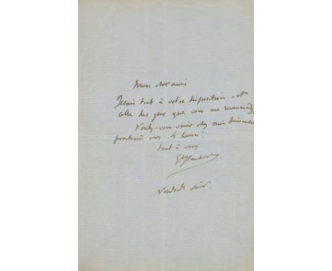 FLAUBERT GUSTAVE: (1821-1880) French Novelist. Widely considered the leading exponent of the literary realism. Best-known for