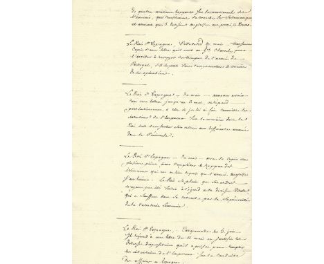 [SOULT NICOLAS JEAN DE DIEU]: (1769-1851) Marshal of France, Duc de Dalmatie. An excellent manuscript document, nineteen page