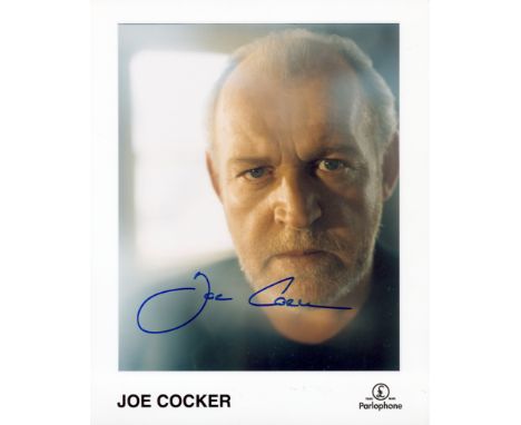 COCKER JOE: (1944-2014) English Singer and Musician. Signed colour 8 x 10 photograph by Cocker, the promotional Parlophone im