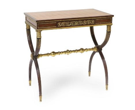 A French Ormolu-Mounted, Mahogany, Amaranth, Bois Satine and Parquetry-Decorated Side Table, after the model by Adam Weisweil