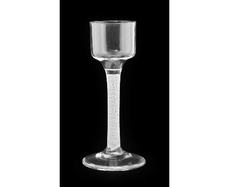A Wine Glass, circa 1750, the ogee bowl on an opaque twist stem15.5cm highOne very small chip to the foot, bowl free from cra