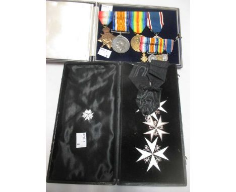 1st World War medals awarded to Lieut. Baker to include 1415 star, service and victory medal and a George VI coronation medal