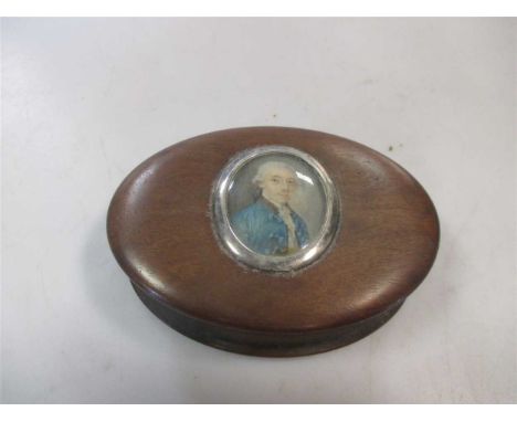 the lid with a portrait miniature of a gentleman