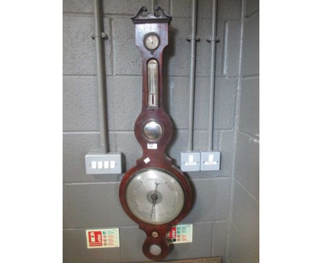 A 19th century rosewood wheel barometer, with 25.4cm dial