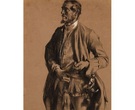 Kreide in Schwarz und Weiß auf Papier, auf dünnem Karton montiert. 30 x 24,5 cm.ProvenienzChristie´s, London 21.06.1991. Lot 