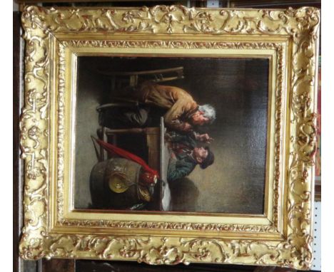 Friedrich Friedlander (1825-1901),Tavern Scene, oil on panel, signed, 22.5cm x 18cm.   Illustrated