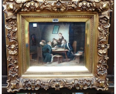 S. Werner (19th century), Jewish Scholars, oil on panel, signed, 24.5cm x29.5cm.