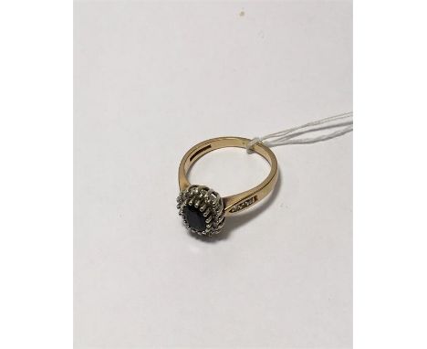  9ct Gold Sapphire dress ring weight 4g