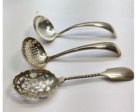 3 Antique Dutch Silver Ladle Spoons  Silver weight 114g