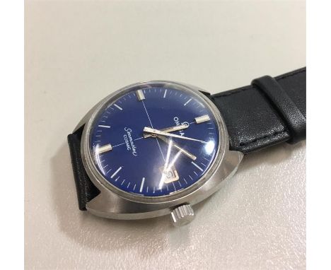 Gents Vintage Omega Seamaster Cosmic  Wristwatch ,blue dial stainless steel case watch is ticking but no warrenty given 
