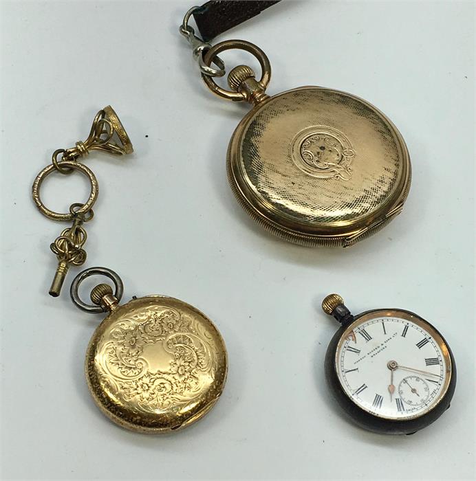 Ladies 18ct Gold fob watch Gold plated Elgin half hunter pocket watch