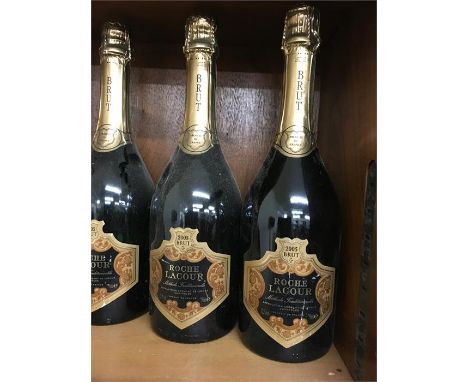 Collection of 17 vintage champagne bottles all in date order 