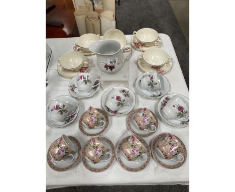 A set of 6 soup bowls &amp; saucers, A Chinese tea set, large jug &amp; decorative coffee set