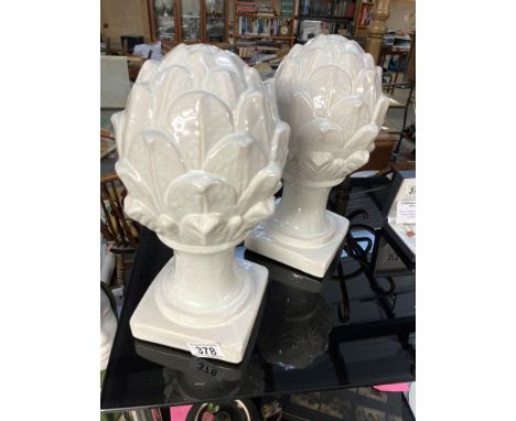 A pair of Ceramic Artichoke ornaments