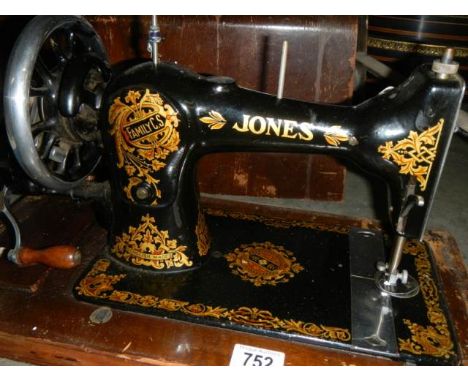 A vintage Jones hand operated sewing machine, COLLECT ONLY