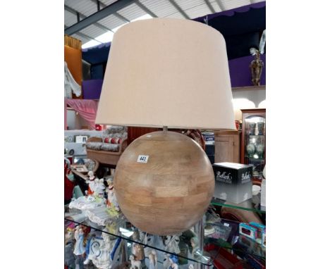 A lovely wooden based globe table lamp COLLECT ONLY