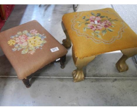 Two tapestry foot stools. COLLECT ONLY.