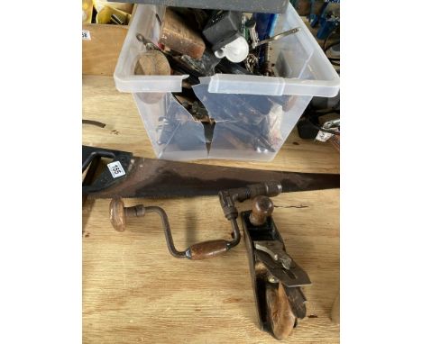 A box of workshop tools