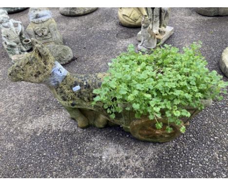 A planter in the shape of a donkey