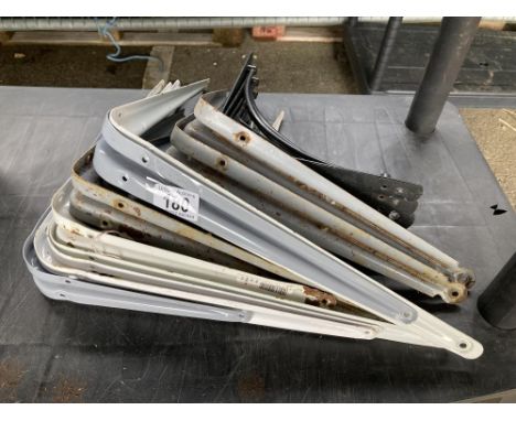 A quantity of metal shelf brackets