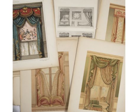 A COLLECTION OF BOOK PLATES from a large format late 19th or early 20th century French book showing grand domestic interiors 