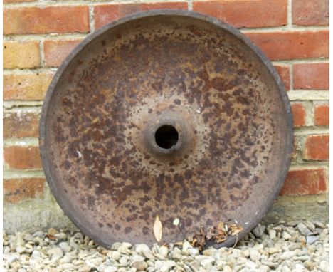 A CAST IRON CIRCULAR FEEDER OR TROUGH 61cm approximately overall