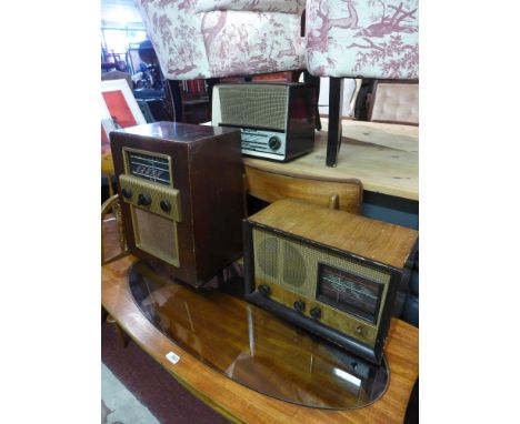 Three vintage radios. 
