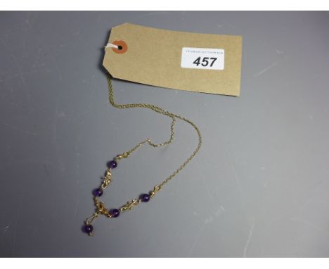 A 9ct gold and amethyst necklace after a 17th Century French example