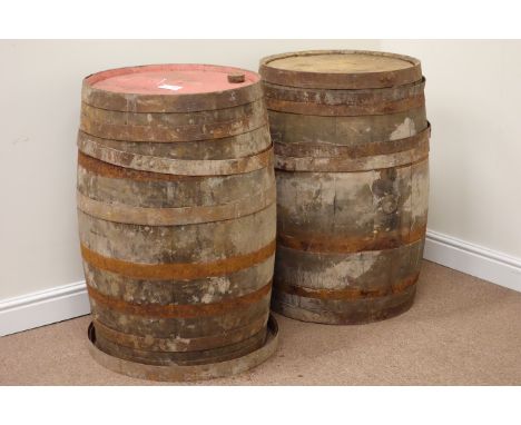 Two 19th century vintage whiskey barrels