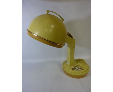Lady Schick Consolette portable hair dryer H63cm (when assembled) and two vintage suitcases L63cm