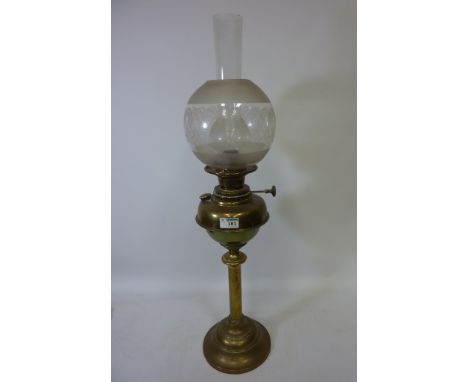 Victorian brass oil lamp H76.5cm 