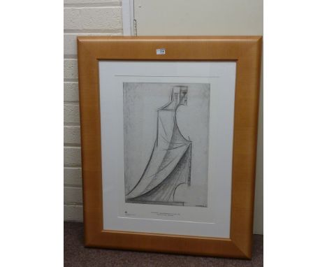 'Longi', Josep Maria Subirachs Sitjar (Catalan 1927-2014) lithograph of Statue outside Gaudi's Cathedral Sagrada Familia Barc