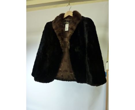 Vintage clothing/accessories - coney fur jacket with mink collar bearing label 'L.V.Barnes Leeds' 
