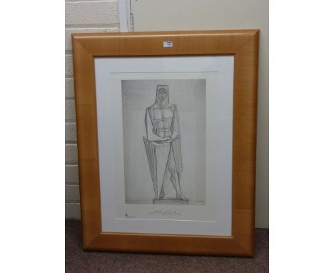 'Sant Jordi', Josep Maria Subirachs Sitjar (Catalan 1927-2014) lithograph of Statue outside Gaudi's Cathedral Sagrada Familia