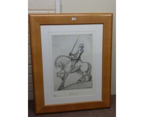 'Apostol - Homentage a Gaudi', Josep Maria Subirachs Sitjar (Catalan 1927-2014) lithograph of Statue outside Gaudi's Cathedra