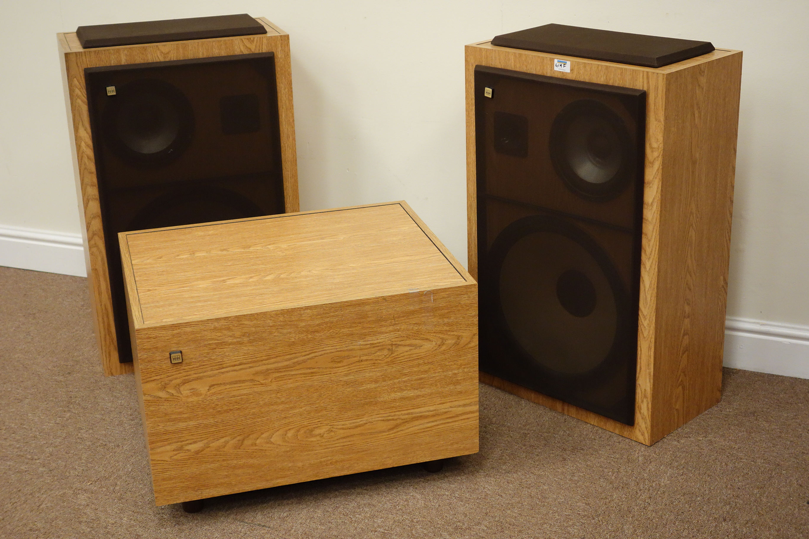 Pair BSR model DR1550R speakers and BSR motel DRSW15X2 subwoofer