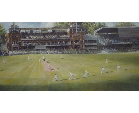 Cricket Interest - 'Ashes '89 - the Lords Test', S E Valentine-Davies limited edition print signed and numbered 164/850 in pe